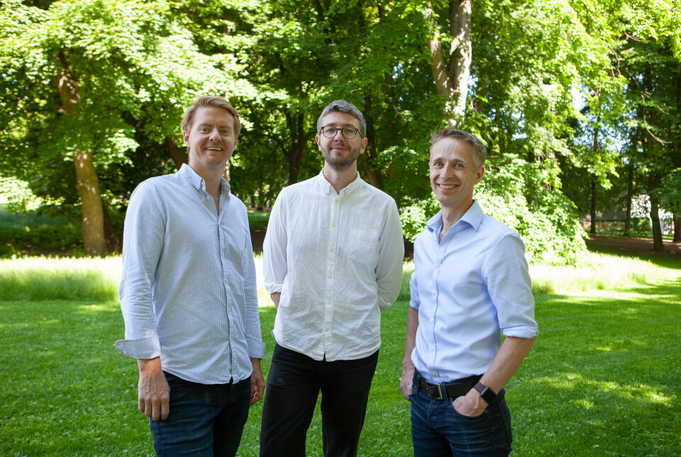 Gründertrioen Even Kjelland, John Modin og Harald Olderheim i Glint Solar.