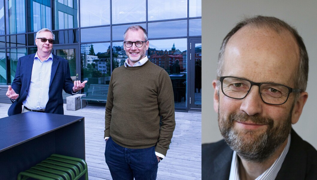 Bits-sjef Eivind Gjemdal, til høyre, er fortsatt avventende til invittene fra P27s Lars Sjögren og Martin Georgzén, og holder fast ved at Norge, i hvert fall foreløpig, går sin egen vei. Bits-sjef Eivind Gjemdal, til høyre, er fortsatt avventende til invittene fra P27s Lars Sjögren og Martin Georgzén, og holder fast ved at Norge, i hvert fall foreløpig, går sin egen vei.