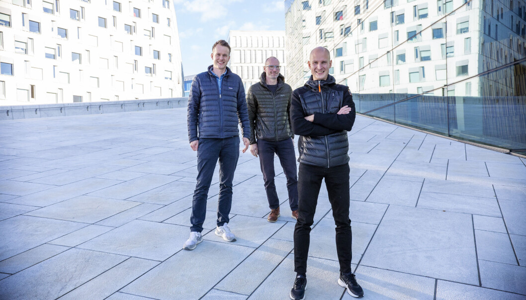 Edgeir Vårdal Aksnes (t.h.) i Tibber fra en Oslo-tur med investeringsteamet i Schibsted Ventures høsten 2021, med Mats Staugaard (t.v.) og Rune Røsten. Edgeir Vårdal Aksnes (t.h.) i Tibber fra en Oslo-tur med investeringsteamet i Schibsted Ventures høsten 2021, med Mats Staugaard (t.v.) og Rune Røsten.