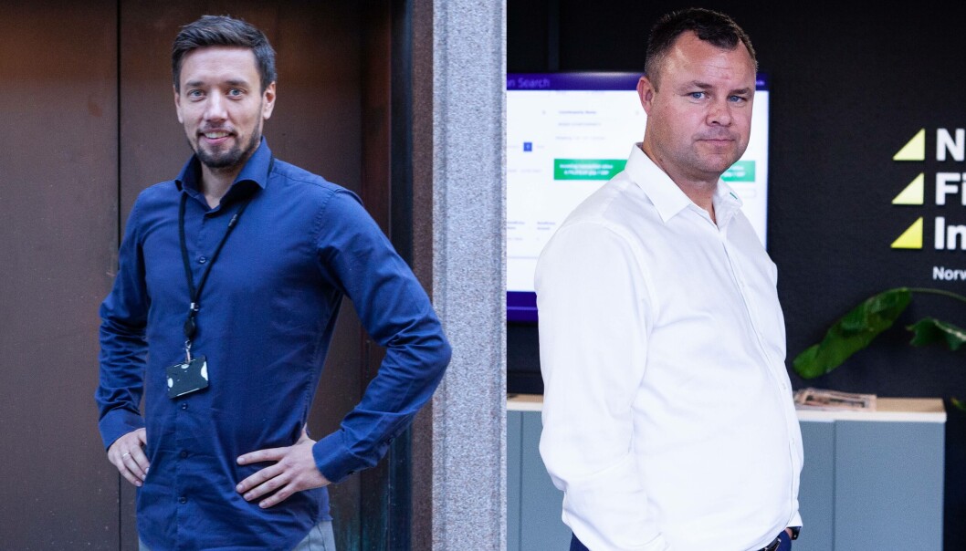 Vidar Nordtømme, Finanstilsynet t.v. og Atle Sivertsen, NCE Finance Innovation Vidar Nordtømme, Finanstilsynet t.v. og Atle Sivertsen, NCE Finance Innovation
