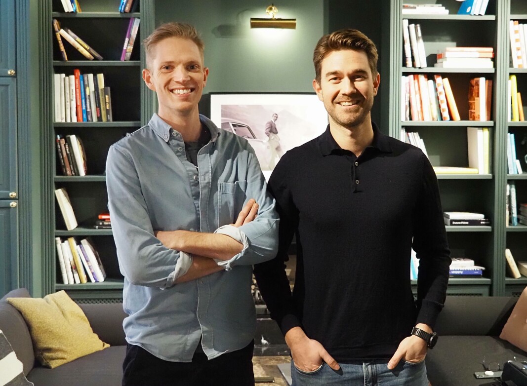 Alexander Ryfjord (t.v) og Jonas Ibsen Brynildsrud i Sunday Power holder hus rett over veien fra sin gamle arbeidsplass, Schibsted i Oslo sentrum Alexander Ryfjord (t.v) og Jonas Ibsen Brynildsrud i Sunday Power holder hus rett over veien fra sin gamle arbeidsplass, Schibsted i Oslo sentrum
