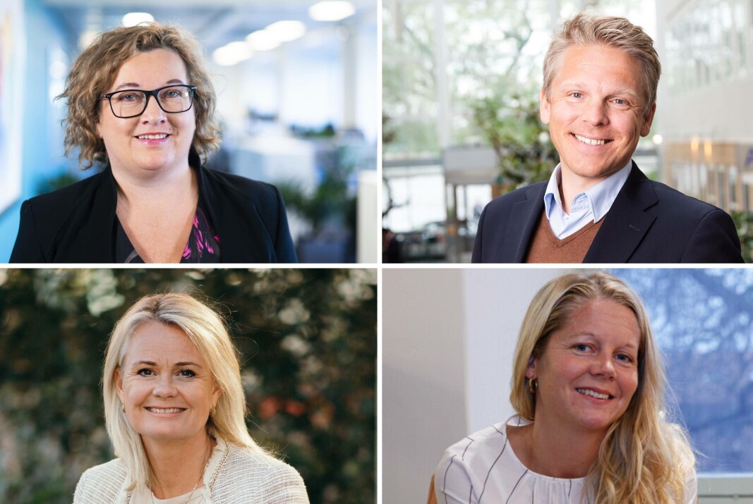 Ser tilbake på det første året med egen pensjonskonto: Overst t.v. Wneche Seljeseth, Sparebank 1 Forsikring. Anders Skar, Nordnet, Nede t.v. Ingjerd Blekeli Spiten, DNB, Emma Tryti, Kron Ser tilbake på det første året med egen pensjonskonto: Overst t.v. Wneche Seljeseth, Sparebank 1 Forsikring. Anders Skar, Nordnet, Nede t.v. Ingjerd Blekeli Spiten, DNB, Emma Tryti, Kron