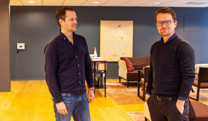 Aker-konsernet, og Venture Capital-sjef Martin Bech Holte t.h. er gode støttespillere når Anders Nicolai Bakke nå er i ferd med å skalere virksomheten i Just Technologies