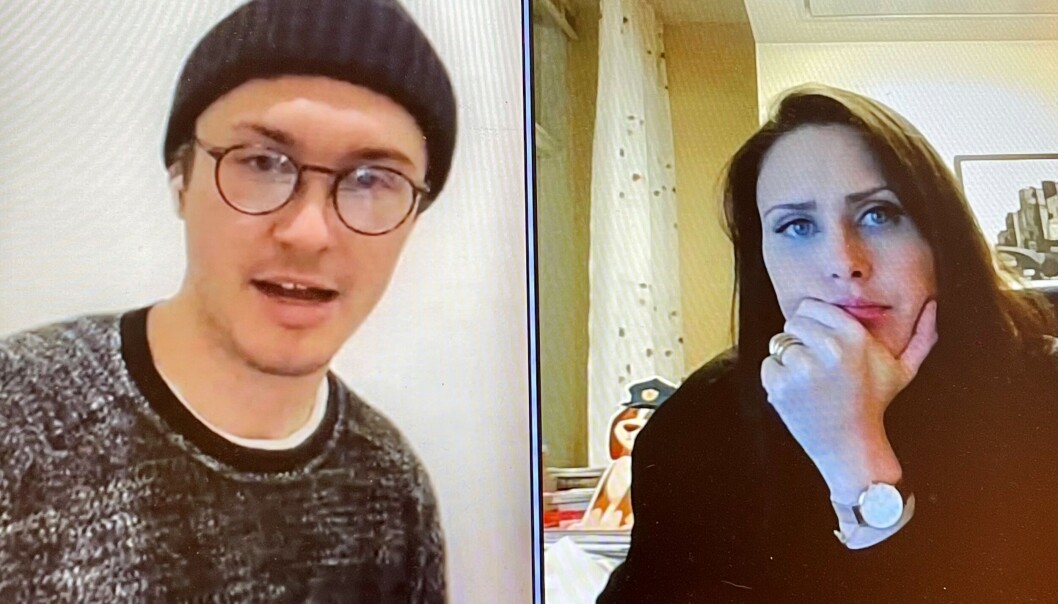 Kyle Haclicek-McClenahan møtte onsdag Venstres Ingvild Wetrhus Thorsvik på video. Kyle Haclicek-McClenahan møtte onsdag Venstres Ingvild Wetrhus Thorsvik på video.