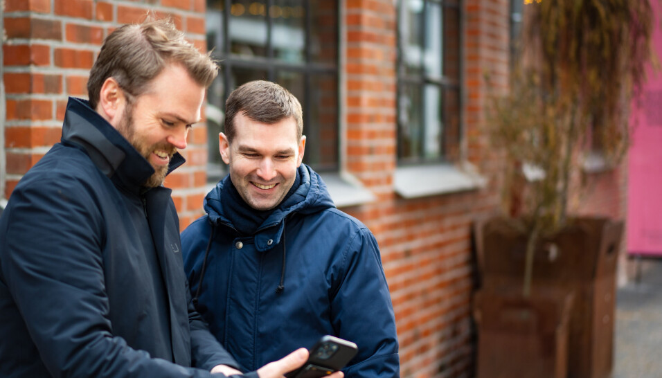 Espen Hareide Nilsen - Co-founder, Kjell Rune Monsø - CTO, utenfor APPS kontor på Vulkan i Oslo
