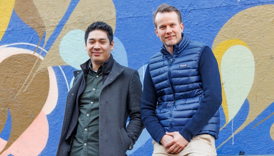 Medgründer og CEO i Firi, Thuc Hoang, sammen med investment manager Mats Stagaard i Schibsted.