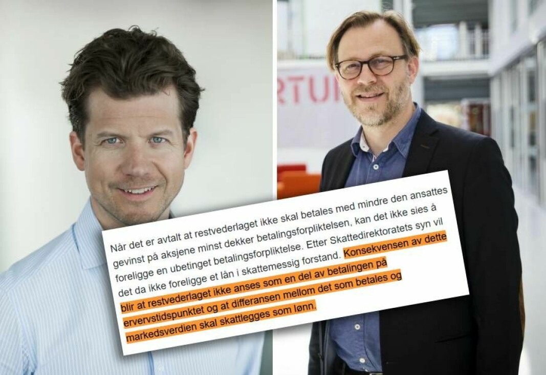 Advokatene Harald Hauge i Harboe & Co og Stig Nordal i Sands, reagerer sterkt på Skattedirektoratets helomvending som struper Kruse Smith-modellen.