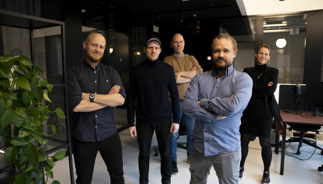 Teamet i Nordic Products, med Mats Hetling (f.v), Emil Asbjørnslett, Haakon Skar, Robert Ditlefsen og Lise Randeberg.