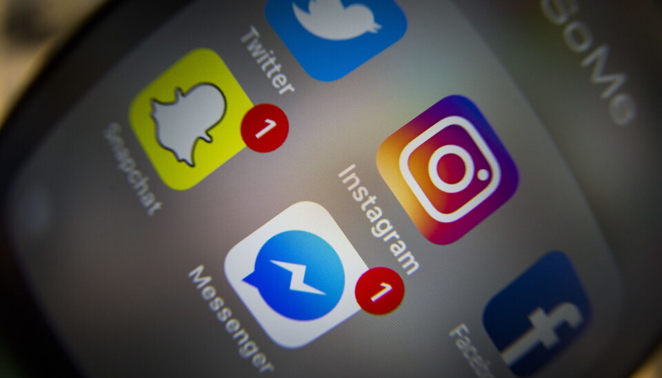 Oslo 20161229.Sosiale medier: Messenger, Twitter, Instagram, Facebook og Snapchat.Apper på iPhoneFoto: Håkon Mosvold Larsen / NTB