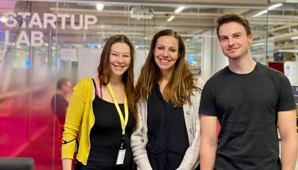 Anne Lene Dahl, Heidi Frost Eriksen og Lars Traaholt Vågnes veksler mellom å sitte på Aleap og og StartupLab.