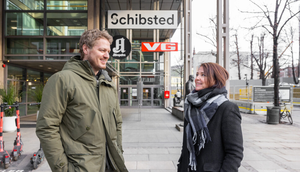 Schibsted Ecommerce & Distribution, her ved Håkon Høst Brunsell og Cathrine Laksfoss, kjøper seg nå inn i svensk tech-startup.