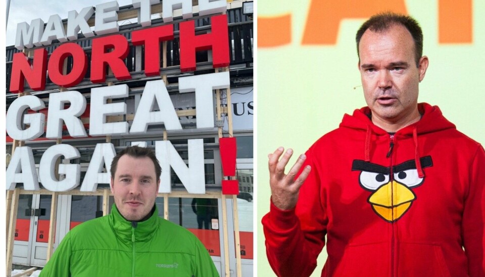 Nå håper utviklingssjef Kenneth Stålsett (t.v.) i Sør-Varanger Utvikling at et nedlagt sykehus og Angry Birds-gründer Peter Vesterbacka kan puste liv i optimismen.