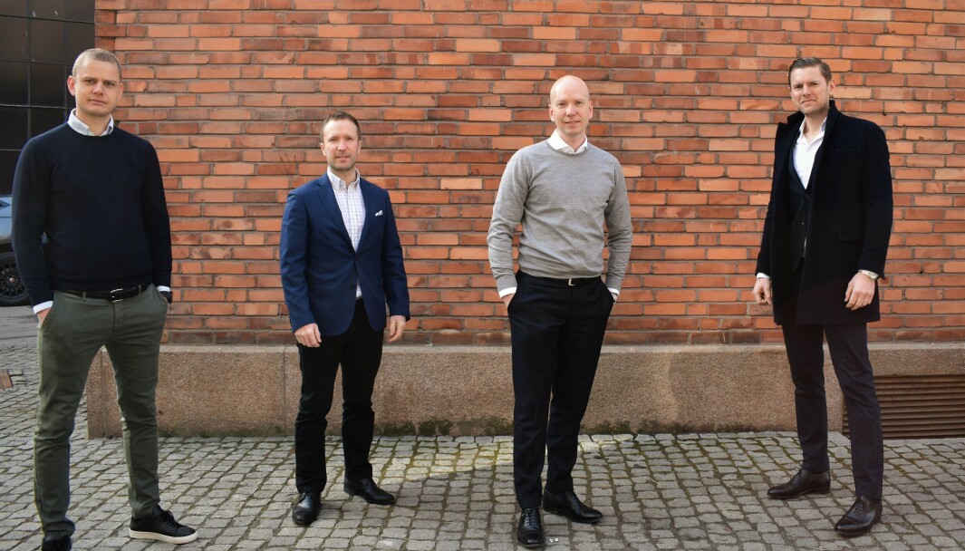 Morten Gürrich-Holm, CEO og Partner i Spike Venture (t.v). Christian Westermark, Partner i Spike Venture og CEO i Assento. Rune Larsen, Partner og Styreleder i Spike Venture, CEO i Loyalty AS. Christian Habbestad, Partner i Spike Venture, CEO i Loyalty Customer Service. Morten Gürrich-Holm, CEO og Partner i Spike Venture (t.v). Christian Westermark, Partner i Spike Venture og CEO i Assento. Rune Larsen, Partner og Styreleder i Spike Venture, CEO i Loyalty AS. Christian Habbestad, Partner i Spike Venture, CEO i Loyalty Customer Service.
