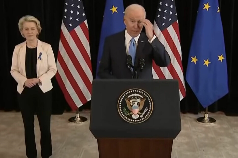 Europakommisjonens president Ursula von der Leyen og USAs president Joe Biden.