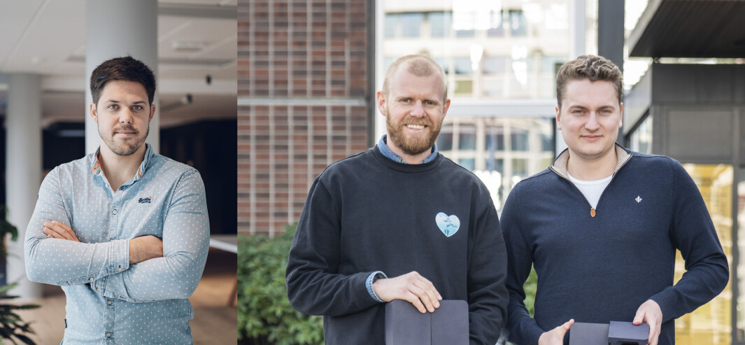 Easee-gründeren Jonas Helmikstøl (t.v.) er kritisk til laderne fra Amina-gründerne Fredrik Ravndal Lima og Eirik Jørgensen (t.h.). Alle tre har bakgrunn fra deres felles konkurrent Zaptec. Easee-gründeren Jonas Helmikstøl (t.v.) er kritisk til laderne fra Amina-gründerne Fredrik Ravndal Lima og Eirik Jørgensen (t.h.). Alle tre har bakgrunn fra deres felles konkurrent Zaptec.