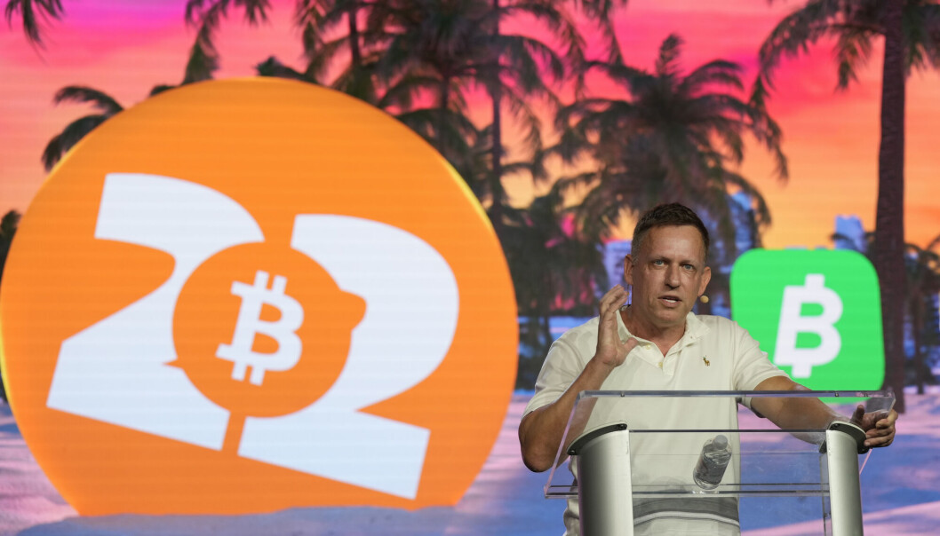 Peter Thiel under en bitcoin-konferanse i Miami 7. april 2022. Peter Thiel under en bitcoin-konferanse i Miami 7. april 2022.