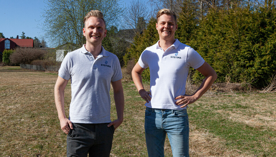 Joachim Øvang t.v. og Robin Røed i Systima gleder seg til å få begynne med salg.