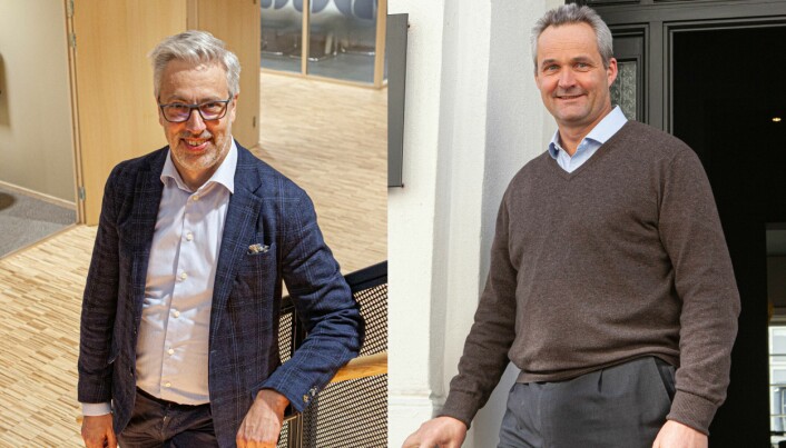 Espen Kjølberg, adm. dir i Sparebank 1 Utvikling t.v. og Erling Astrup, daglig leder i Nordic Corporate Bank