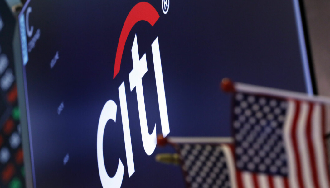 FILE - In this Feb. 8, 2019, file photo, the logo for Citigroup appears above a trading post on the floor of the New York Stock Exchange.  Citigroup’s fourth-quarter profits rose by 15% from a year earlier, as the bank benefited from a boost in trading similar to its competitor JPMorgan Chase. Citi said Tuesday, Jan. 14, 2020,  that bond trading revenues were up 49% from a year earlier, when a steep downfall in the last quarter of 2018 took its toll on all banks’ trading desks.  (AP Photo/Richard Drew, File)
