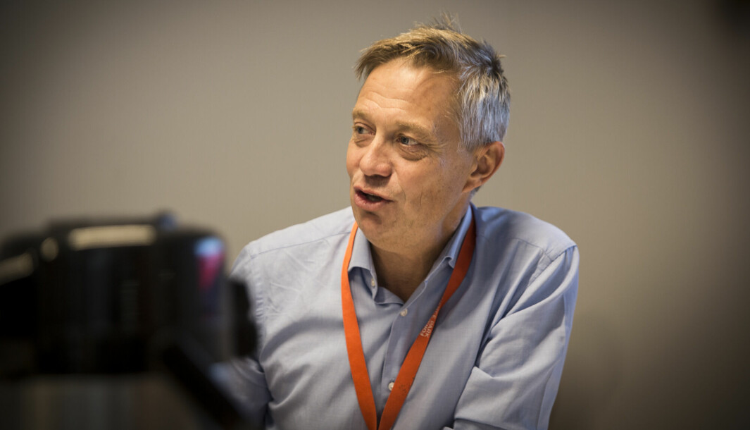 Karl-Christian Agerup har vært fremtredende i det nordiske tech-miljøet de siste tiårene. Her snakker han på et møte med daværende næringsminister Torbjørn Røe Isaksen, om rammevilkår for gründere.