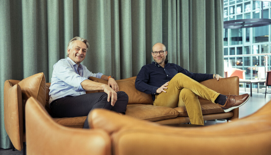 Styreleder Gunnar Evensen i EcoOnline og administrerende direktør Göran Lindö i EcoOnline Styreleder Gunnar Evensen i EcoOnline og administrerende direktør Göran Lindö i EcoOnline
