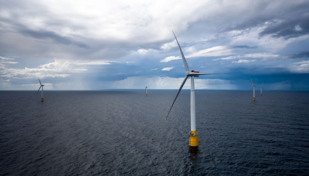 Regjeringen vil bygge 30 gigawatt havvind innen 2040. Bildet viser Equinors Hywind Buchan vindmølleanlegg utenfor Skottland. Regjeringen vil bygge 30 gigawatt havvind innen 2040. Bildet viser Equinors Hywind Buchan vindmølleanlegg utenfor Skottland.