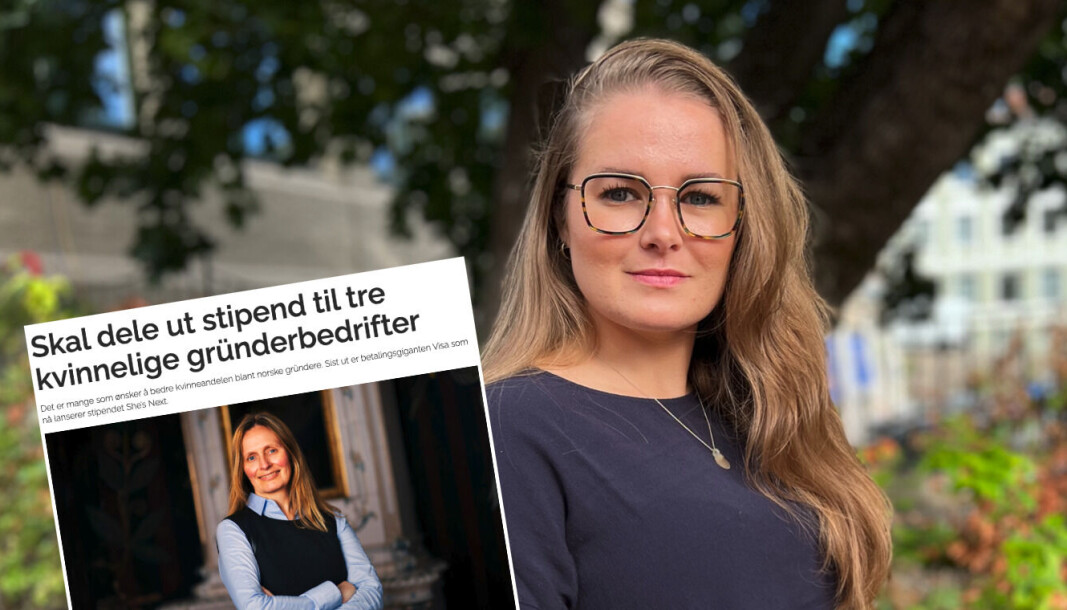 Forretningsutvikler Karoline Olea Astrup Støre reagerer på Visa sitt gründerstipend. Forretningsutvikler Karoline Olea Astrup Støre reagerer på Visa sitt gründerstipend.