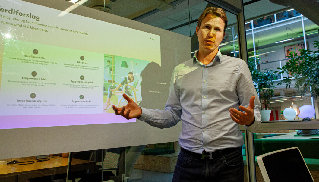 I pitsje-modus. Det er blitt mange investorpresentasjoner den siste tiden for Finit-gründer Benjamin Haskel. I pitsje-modus. Det er blitt mange investorpresentasjoner den siste tiden for Finit-gründer Benjamin Haskel.
