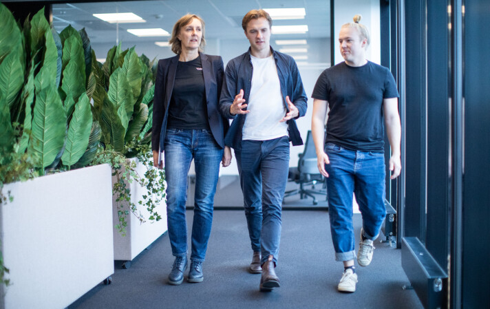 Gründertrio: Fr.v Cathrine Dehli, Head of Customer Success, Petter Reistad, CEO, og Morten Hillbom, CTO. Gründertrio: Fr.v Cathrine Dehli, Head of Customer Success, Petter Reistad, CEO, og Morten Hillbom, CTO.