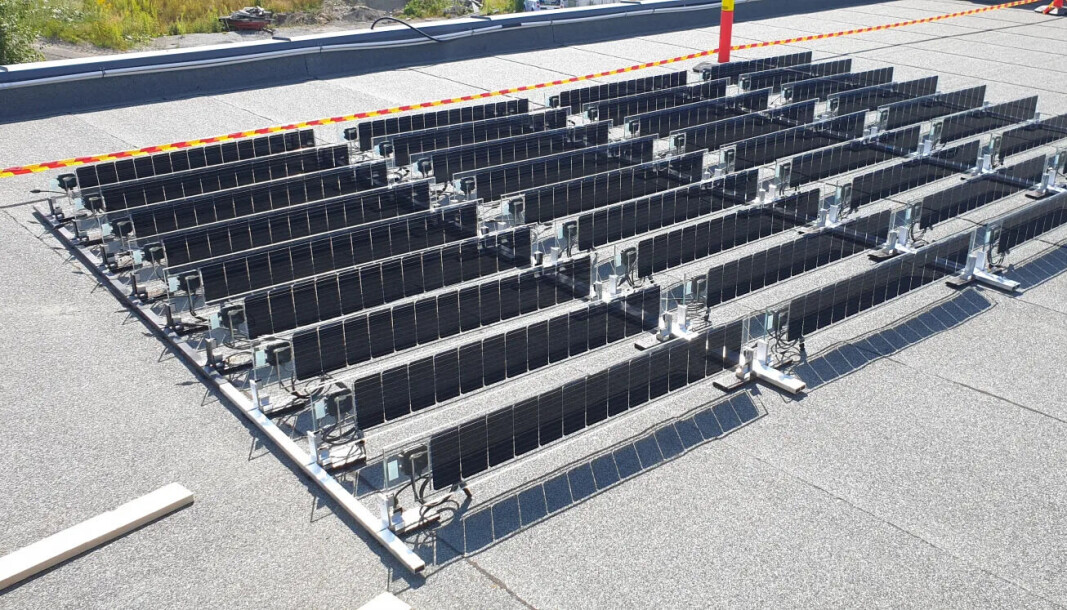 Prototypen av Over Easys solceller. Prototypen av Over Easys solceller.