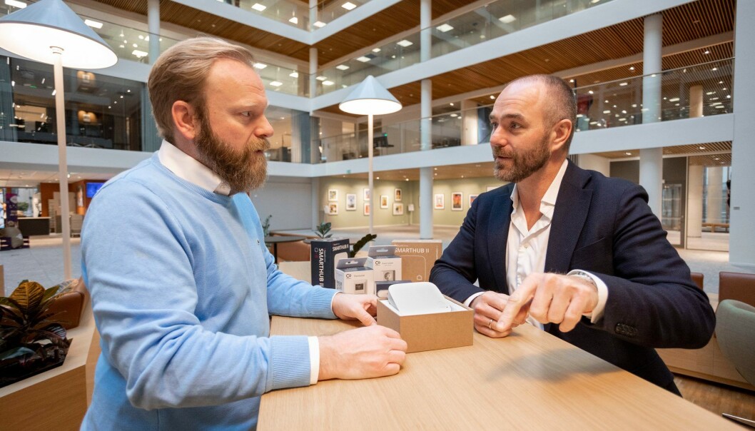 SÅ POTENSIALET: Arve Munthe Ommedal (t. v.) er senior kunderådgiver i Nordea Startup & Growth og har samarbeidet tett med Thor Einar Strand. – Nordea så det samme potensialet som vi ser i StrømKontroll, forteller Strand. SÅ POTENSIALET: Arve Munthe Ommedal (t. v.) er senior kunderådgiver i Nordea Startup & Growth og har samarbeidet tett med Thor Einar Strand. – Nordea så det samme potensialet som vi ser i StrømKontroll, forteller Strand.