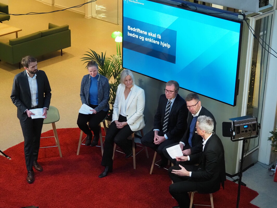 Næringsminister Jan Christian Vestre hadde samlet lederne for de fem viktigste aktørene i virkemiddelapparatet på Startuplab i Oslo onsdag.