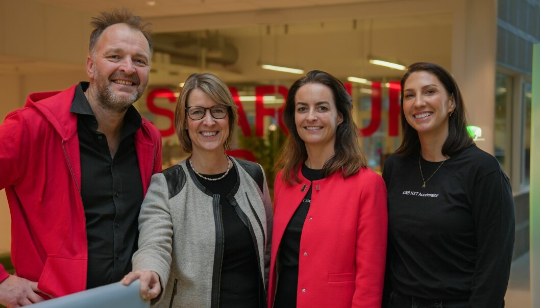 Samarbeidspartnere. Fr.v. Per Einar Dybvik, CEO, Startuplab, Kristin Riise, Head of Innovation, DNB, Christina Wiig, Head of Corporate Partnerships, Startuplab og Maria Archontoulis, Startup partnerships, DNB Samarbeidspartnere. Fr.v. Per Einar Dybvik, CEO, Startuplab, Kristin Riise, Head of Innovation, DNB, Christina Wiig, Head of Corporate Partnerships, Startuplab og Maria Archontoulis, Startup partnerships, DNB
