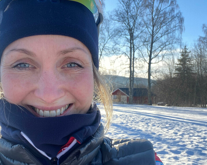 Anne Lise Waal på skitur i Vestmarka i Bærum.