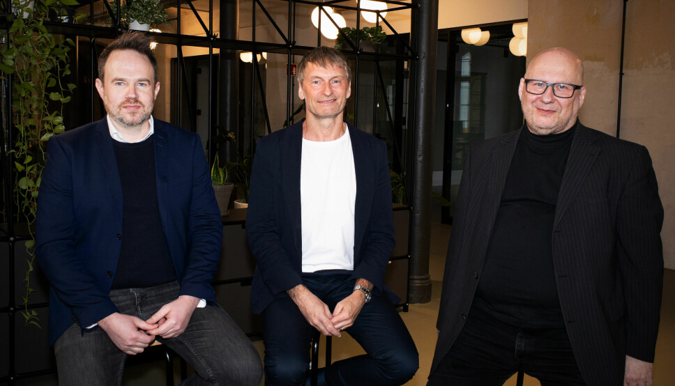 John Kårikstad (t.v.), Joachim Bader og Christof Zahneissen i Forte Digital.