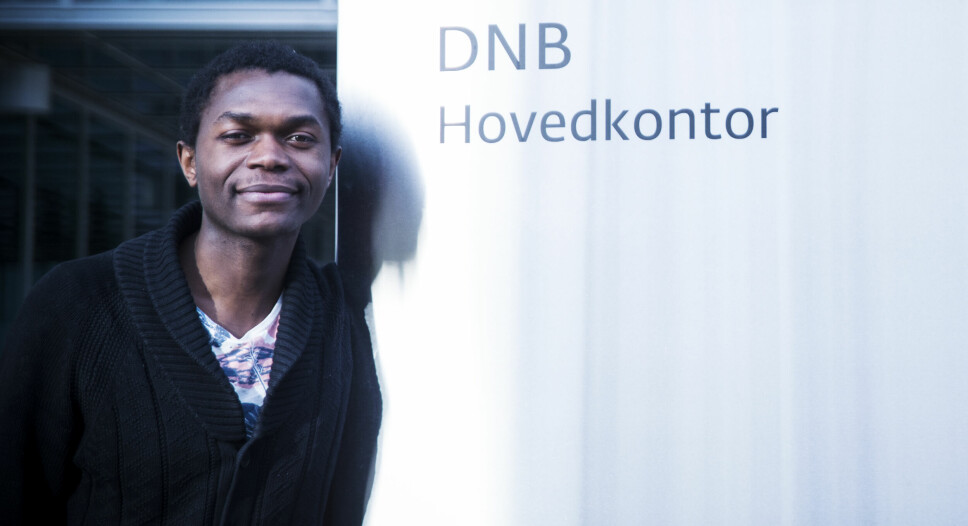 Gründer Olivier Makuta på besøk hos DNB i Bjørvika i forbindelse med at selskapet hadde blitt tatt opp i akseleratoren de hadde sammen med StartupLab.