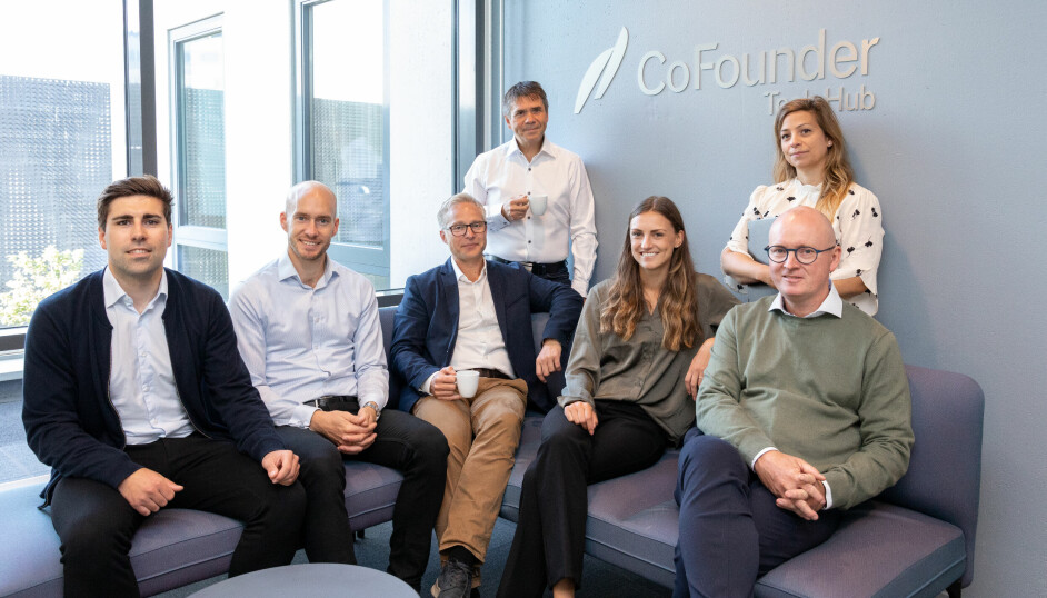 Teamet i Cofounder: Sindre Folkvord, Sven J. Kolstø, Morten Frøseth, Jan A. Biti, Tuva Okkenhaug, Christina Santos og Rune Bjerke.