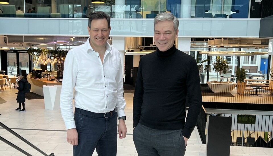 Bent Gjendem, daglig leder i NCE Finance Innovation t.v og Anders Skjævestad, ny styreleder.
