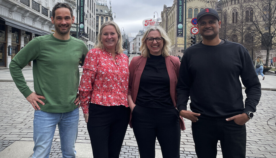 Per-Ivar Nikolaisen (f.v.), Aslaug Ingeborgrud Syvertsen, Sara Sørheim og Lucas Weldeghebriel går sammen.