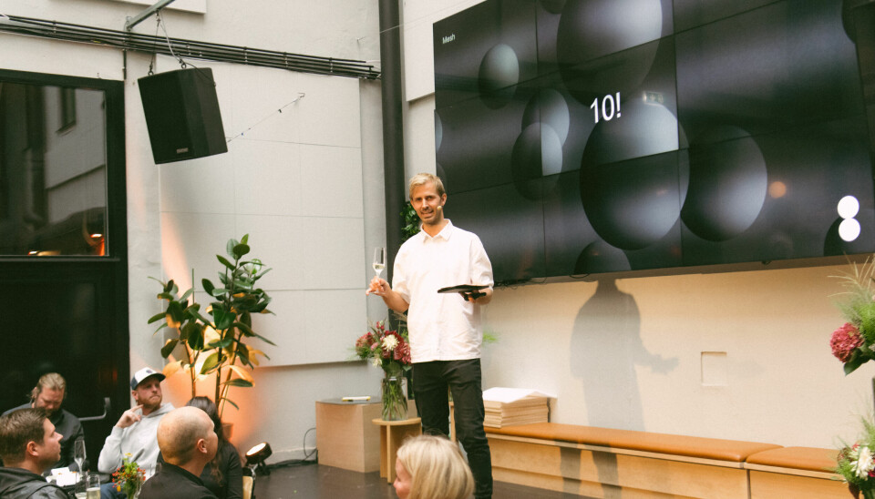 Medgründer og CEO Anders Mjåset presenterer den videre planen for selskapet under fjorårets 10 års markering.