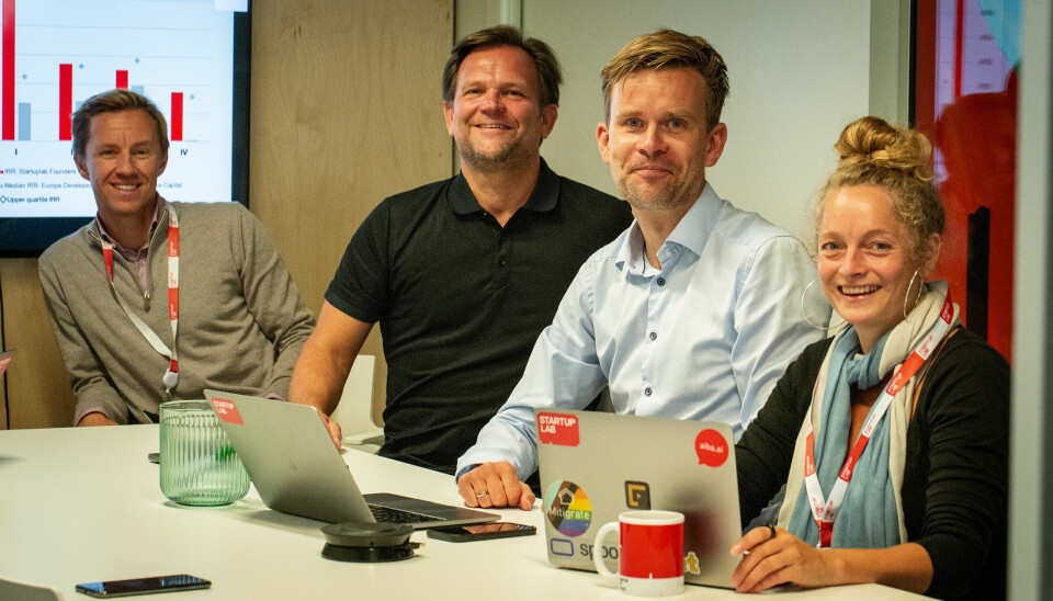 Jens Christian Aune, Annar Bøhn, Gisle Østereng og Lise Fulland i Startuplab.