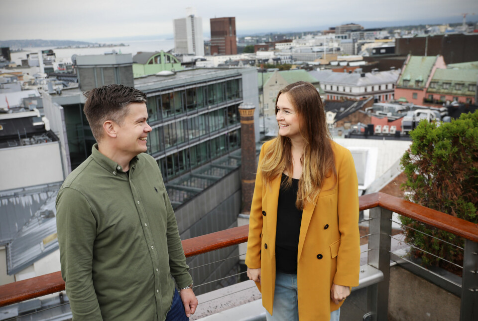 Paavo Räisänen og Reetta Heiskanen har vært ofte i Oslo de siste par årene, her med utsikt over byen under Oslo Innovation Week.