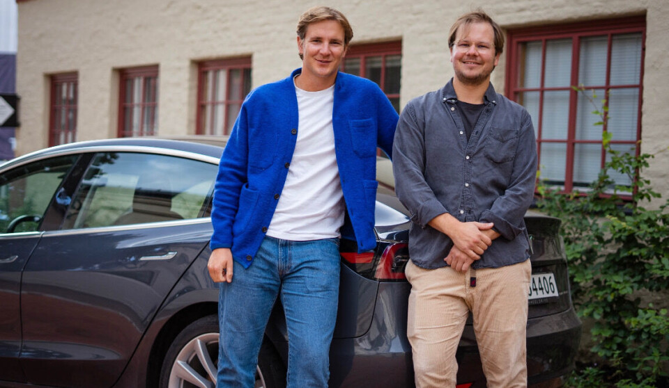 Forretningsdirektør i Gire, Petter Hodne Steensland (t.v.), og daglig leder i selskapet, Stian Bødtker Berentsen.