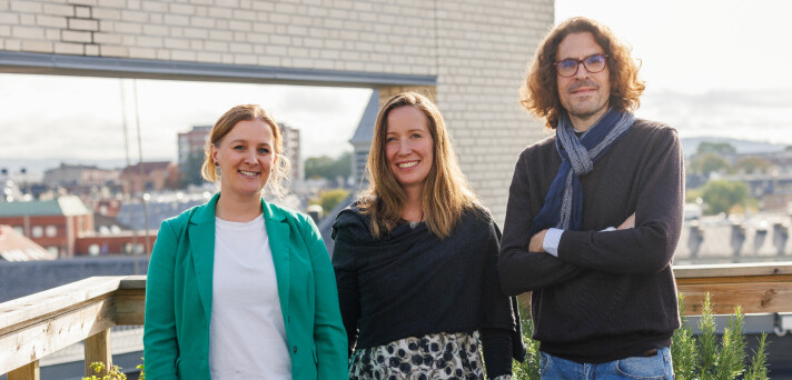 (f.v.) Isabell Bøhn (Nordea), Helena Bergman og Arnaud Dupuis fra Farmforce