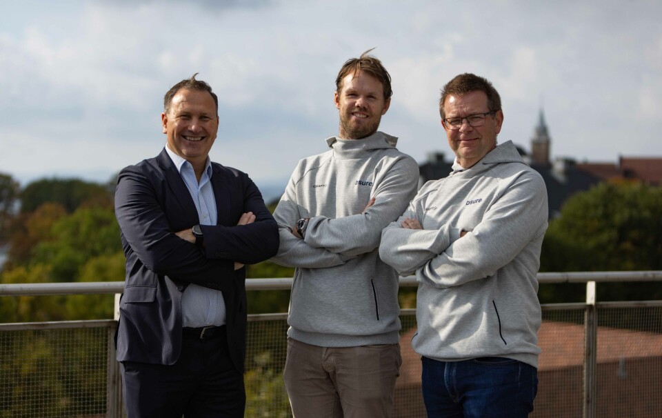 VIL TENKE STORT: F.v. Erik Hannisdal i Gaia Global, Henrik Skalmerud og Hallvard Eide i Bsure.
