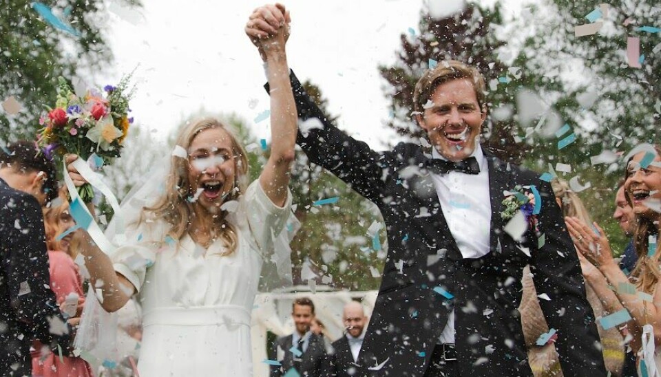 Bryllupsdagen: Lasse Brurok giftet seg i mai i fjor. Her sammen med sin kone Ingrid Aronsen.
