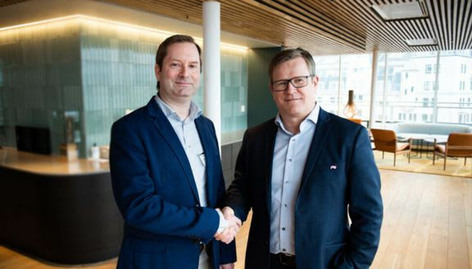 Bilde: Anders Stensland i bouvet og Örn Kristinsson i innovasjon Norge.