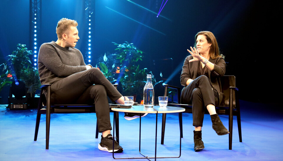 Claire Hughes Johnson i Stripe på Slush-konferansen, intervjuet av Harry Stebbings fra 20VC.