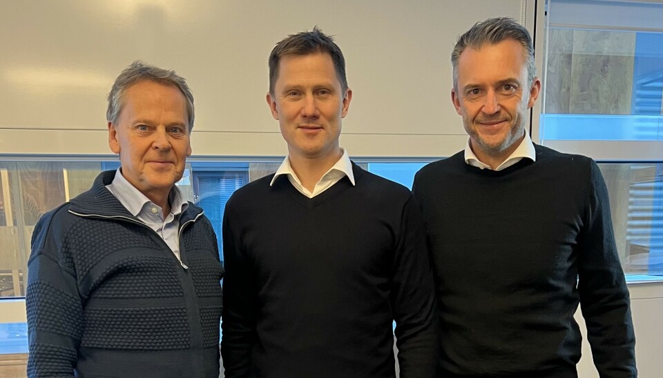 99x: f. v. Dag Honningsvåg (styreleder), Odd Sverre Østlie (ny CEO) og Trygve C. Moe (CFO).