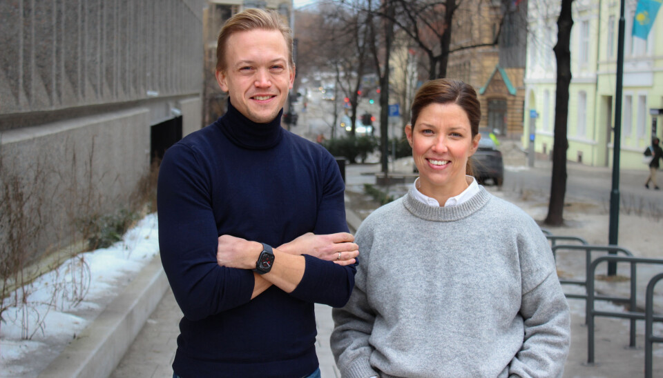 Dobling: Lars Kvaalen økonomisjef i Nofence. Her sammen med Victoria Allers Wismer markedssjef.